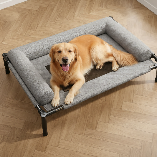 Elevated Outdoor Dog Bed with Ventilation and Sturdy Frame
