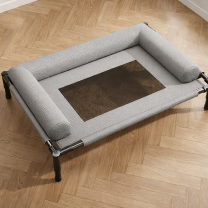 Elevated Outdoor Dog Bed with Ventilation and Sturdy Frame
