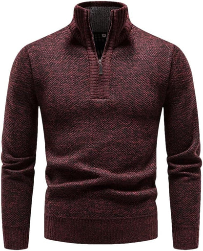Chic Thermal Pullover with Half-Zip for Modern Men