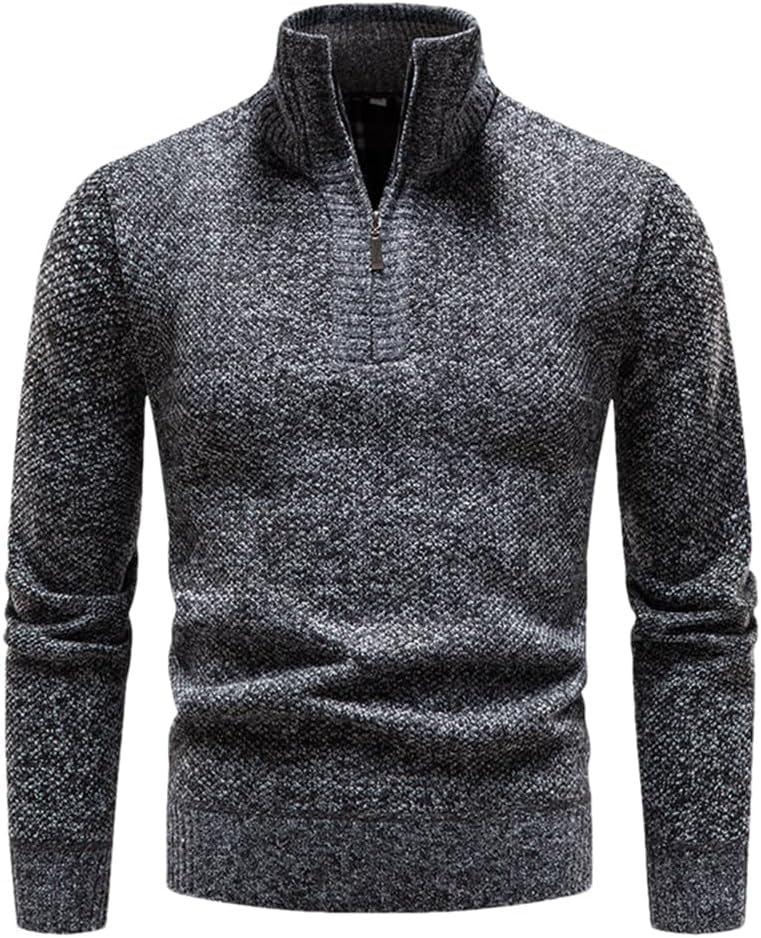 Chic Thermal Pullover with Half-Zip for Modern Men