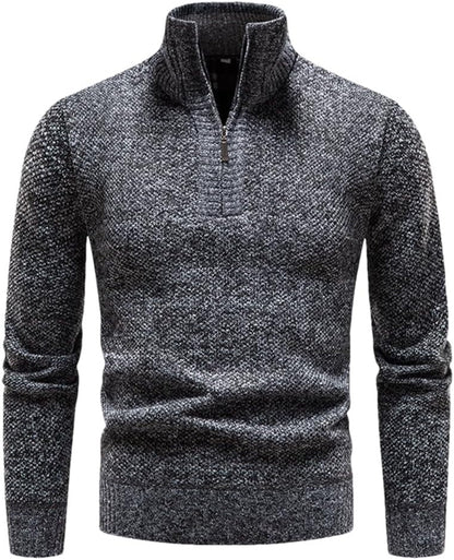 Chic Thermal Pullover with Half-Zip for Modern Men