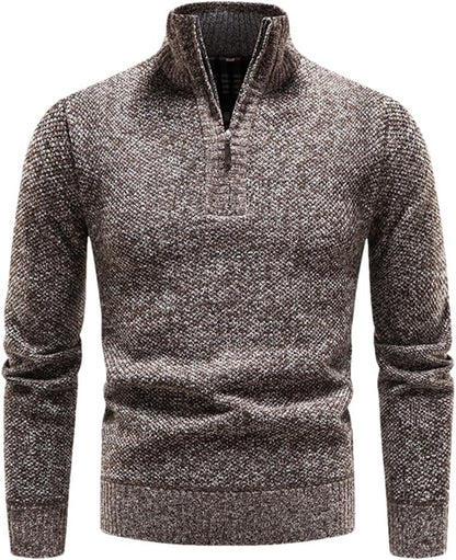 Chic Thermal Pullover with Half-Zip for Modern Men