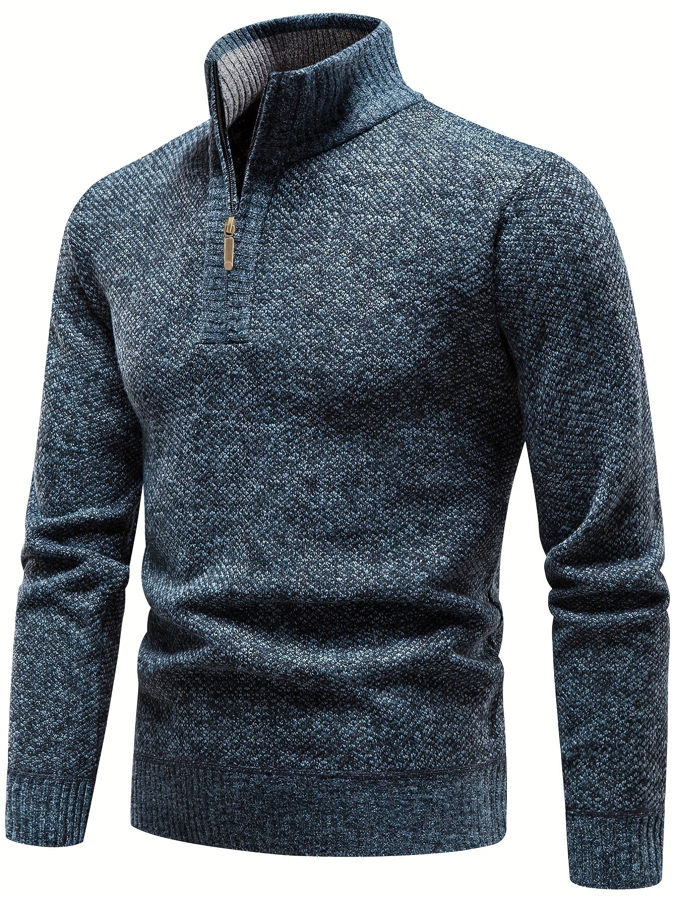 Chic Thermal Pullover with Half-Zip for Modern Men