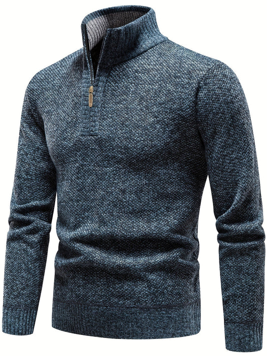 Chic Thermal Pullover with Half-Zip for Modern Men