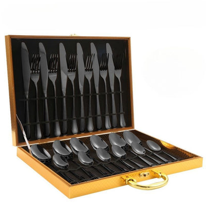 24-Piece Set of Stylish Stainless Steel Cutlery