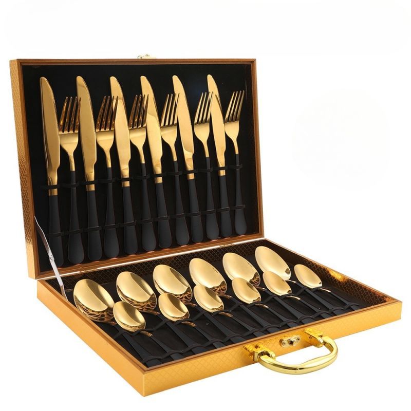 24-Piece Set of Stylish Stainless Steel Cutlery