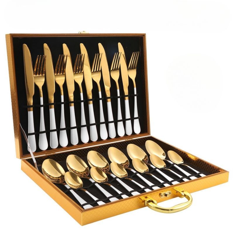 24-Piece Set of Stylish Stainless Steel Cutlery