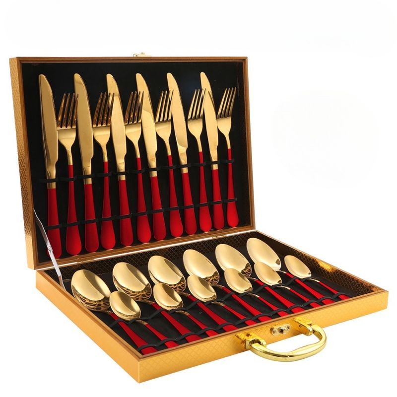 24-Piece Set of Stylish Stainless Steel Cutlery