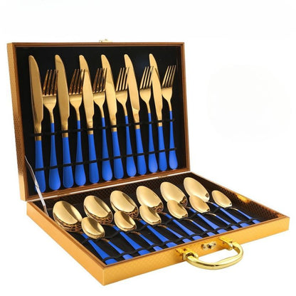 24-Piece Set of Stylish Stainless Steel Cutlery