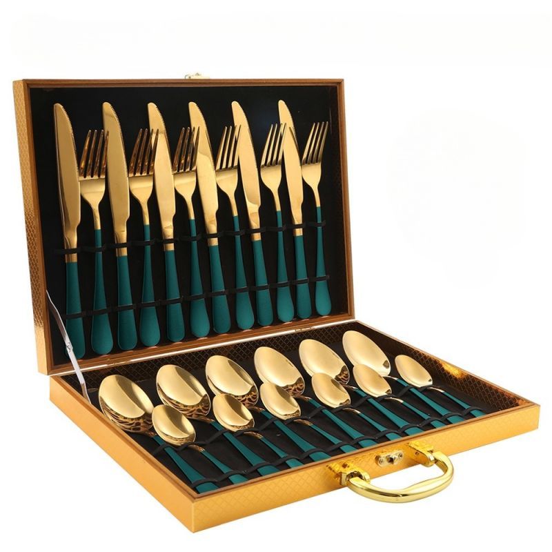 24-Piece Set of Stylish Stainless Steel Cutlery