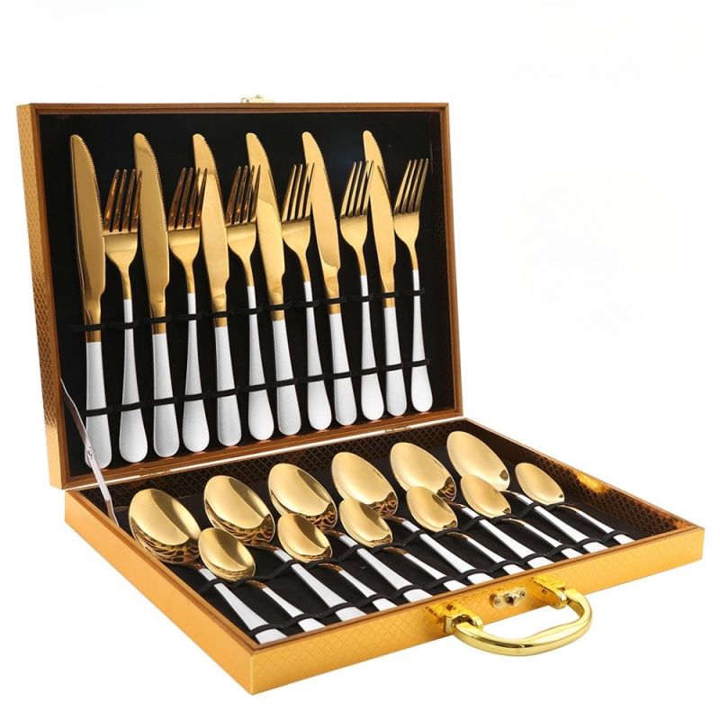 24-Piece Set of Stylish Stainless Steel Cutlery