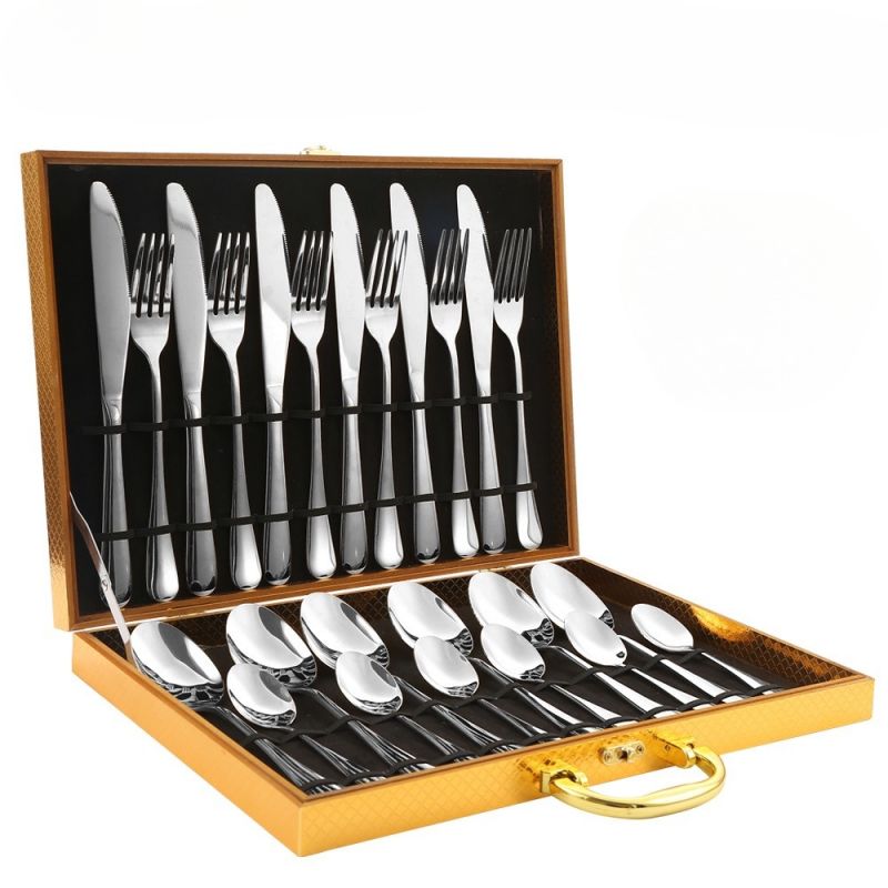 24-Piece Set of Stylish Stainless Steel Cutlery