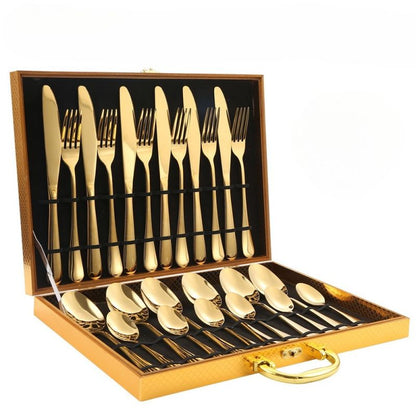 24-Piece Set of Stylish Stainless Steel Cutlery