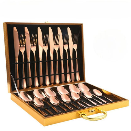 24-Piece Set of Stylish Stainless Steel Cutlery