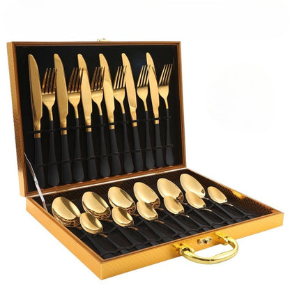 24-Piece Set of Stylish Stainless Steel Cutlery