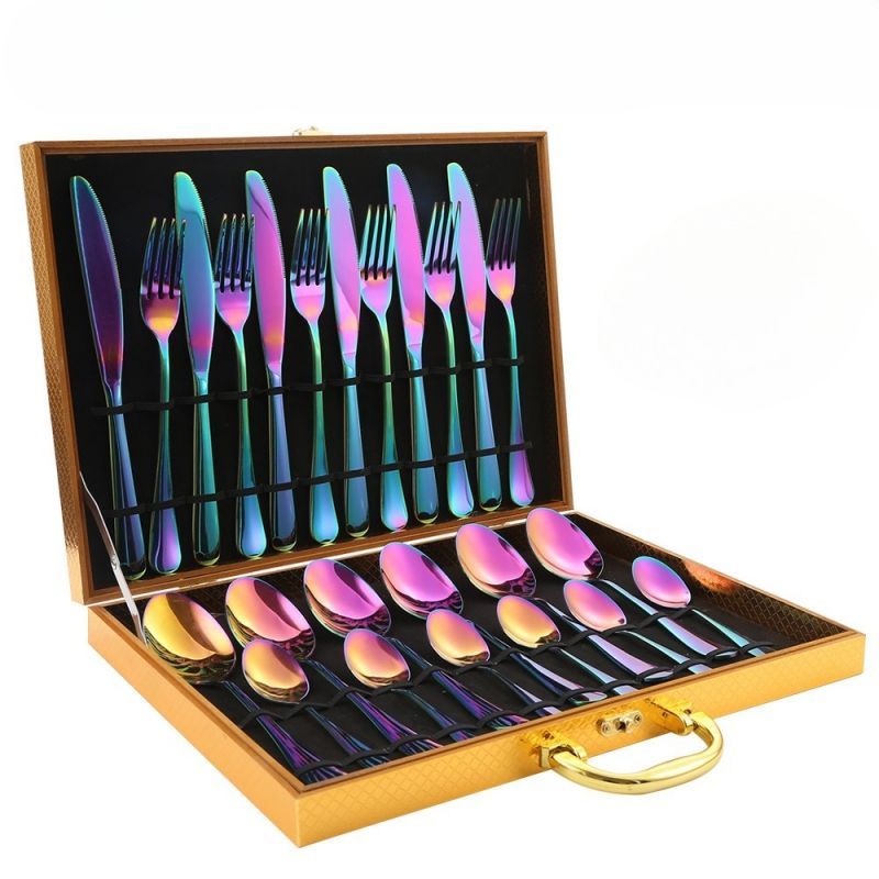 24-Piece Set of Stylish Stainless Steel Cutlery