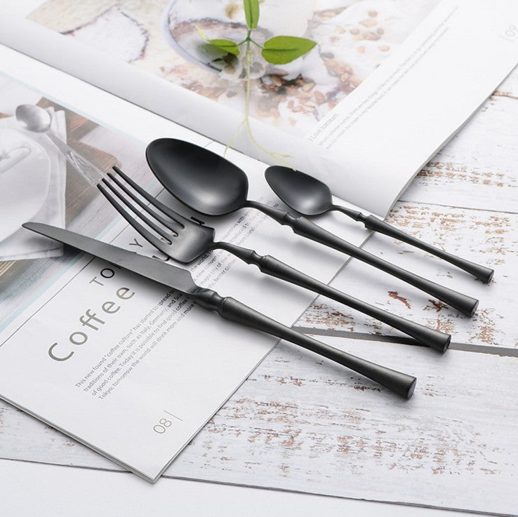 24-Piece Set of Stylish Stainless Steel Cutlery