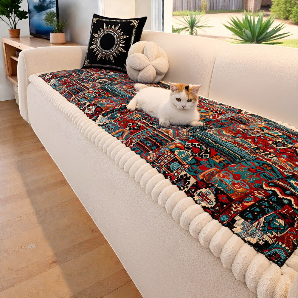 Bohemian-Inspired Quilted Slip-Resistant Sofa Protector