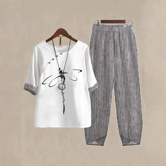 Chic & Comfy: Two-Piece 3/4 Sleeve Fashion Set