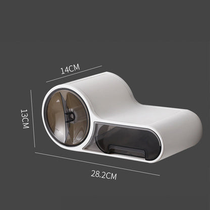 Self-Adhesive Waterproof Toilet Paper Holder with Extra Storage