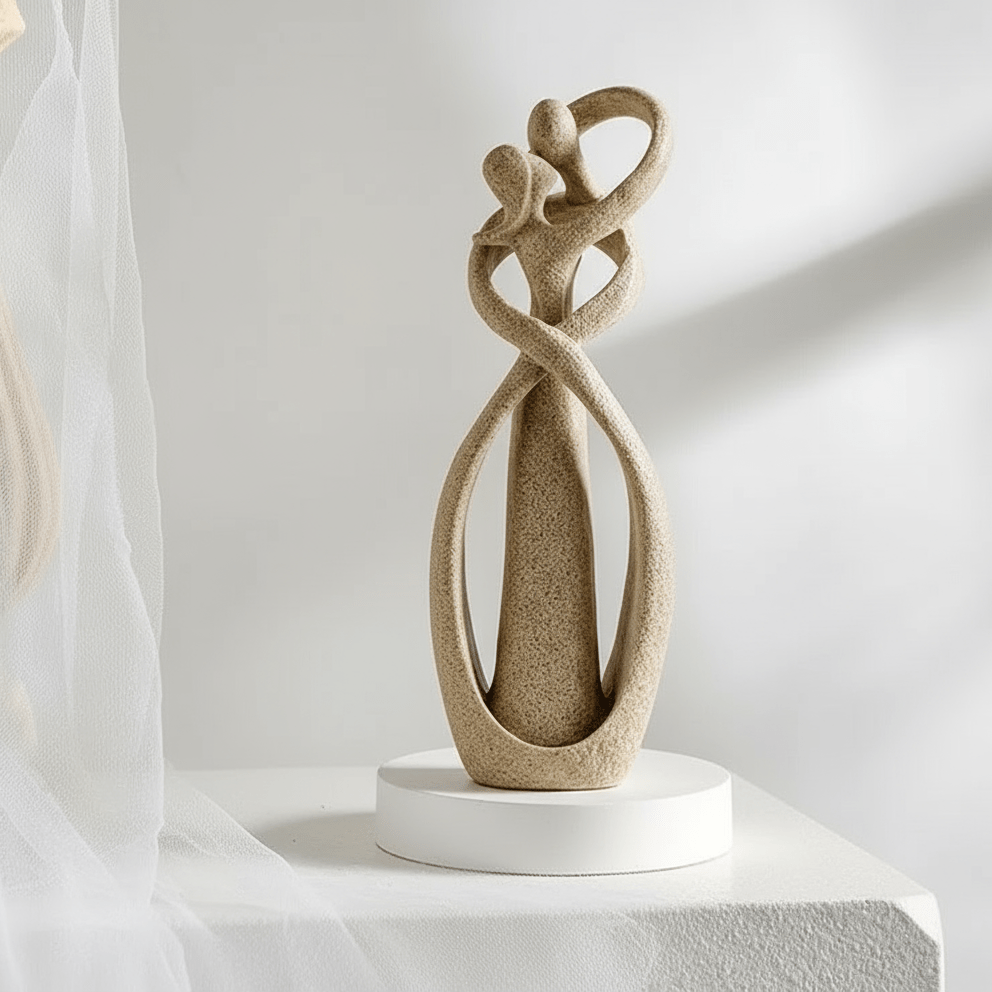 Abstract Love Symbol Sculpture – Timeless Decor for Eternal Embrace