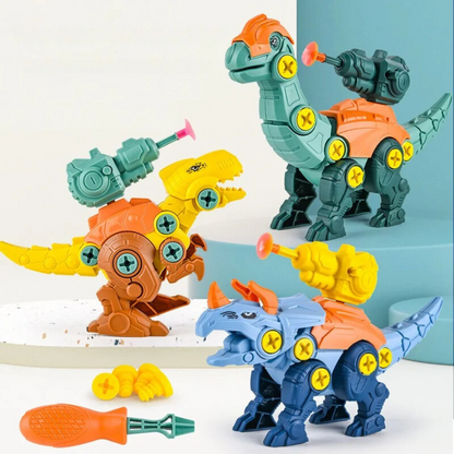 Dinosaur Screw Toy Set with Suction Cup Cannon