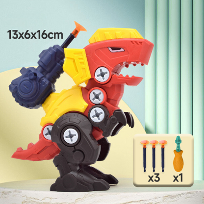 Dinosaur Screw Toy Set with Suction Cup Cannon