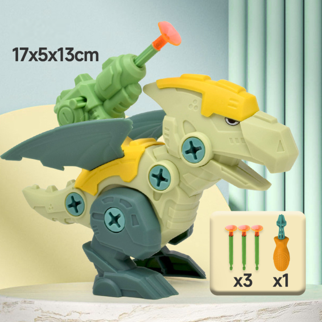 Dinosaur Screw Toy Set with Suction Cup Cannon