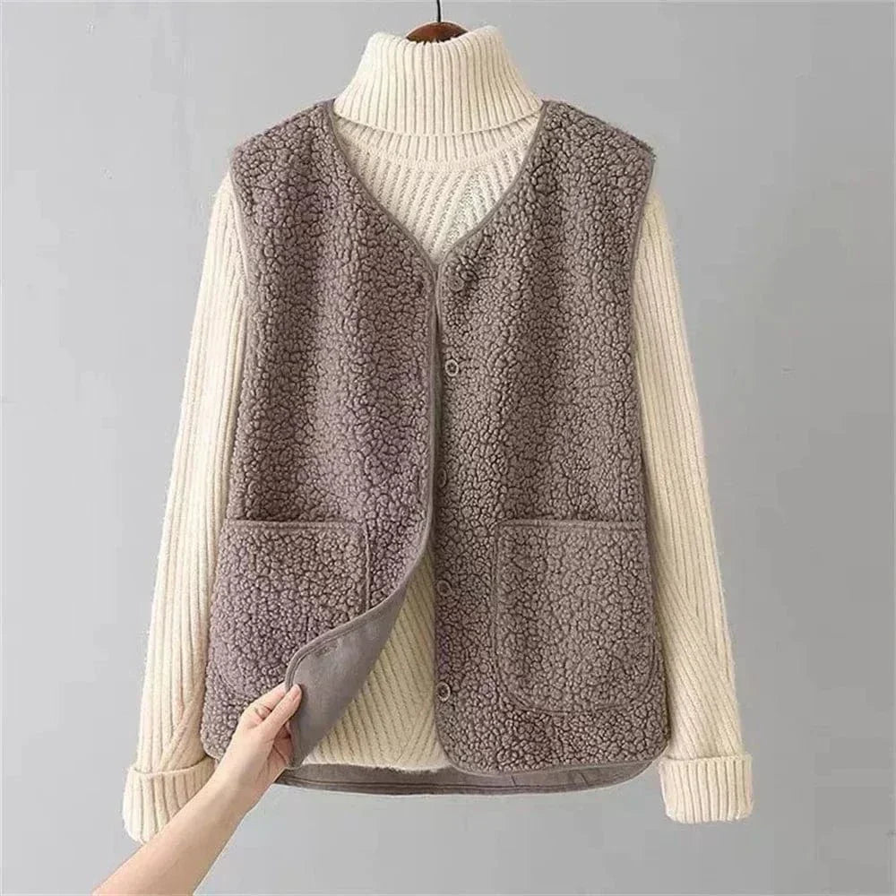 Sleeveless Button Vest for Women | Perfect for Layering in Fall and Winter