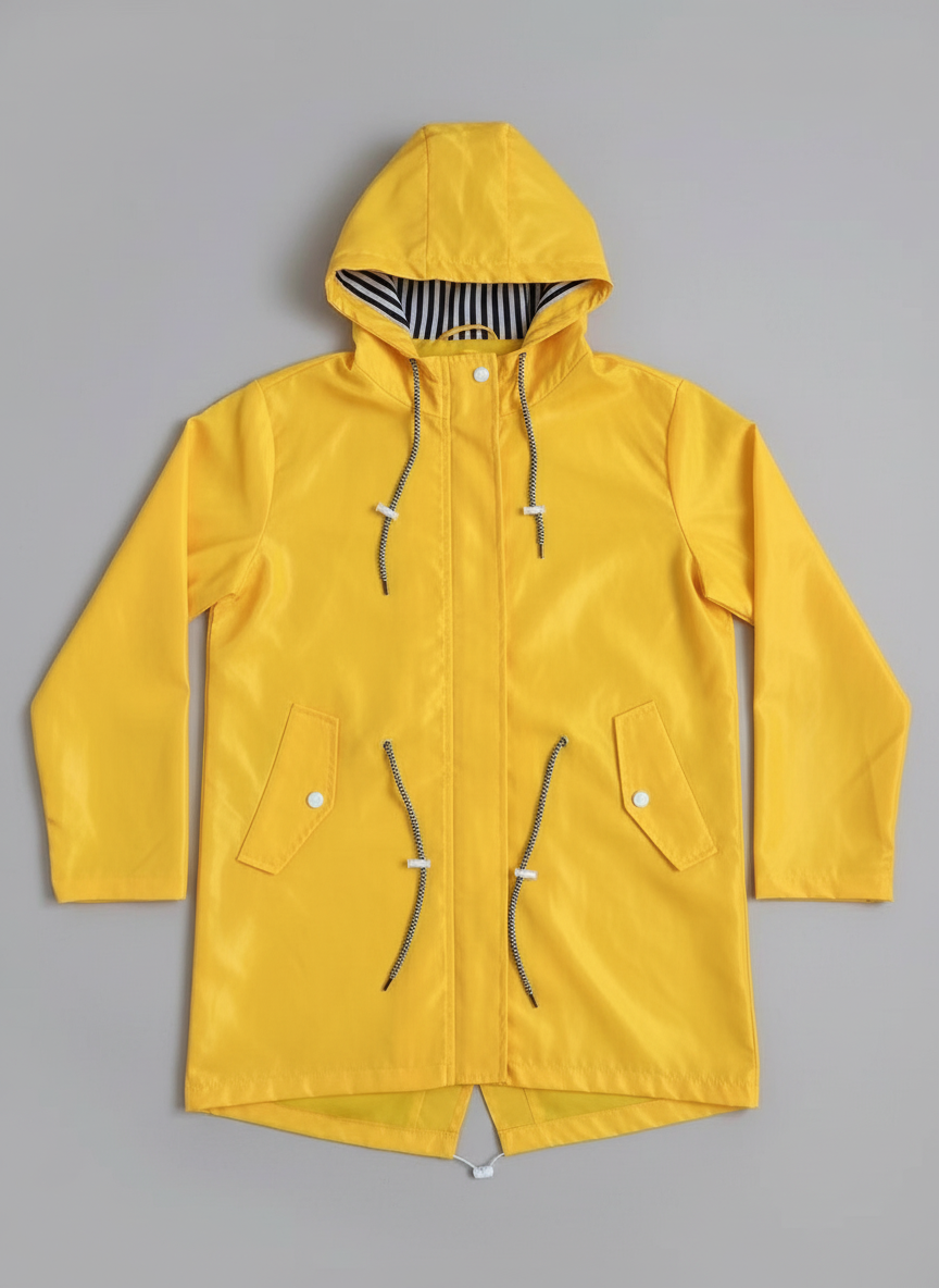 Water-Resistant Coat with Hood