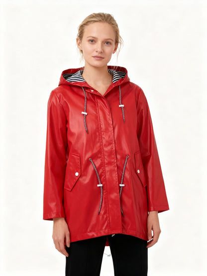 Water-Resistant Coat with Hood