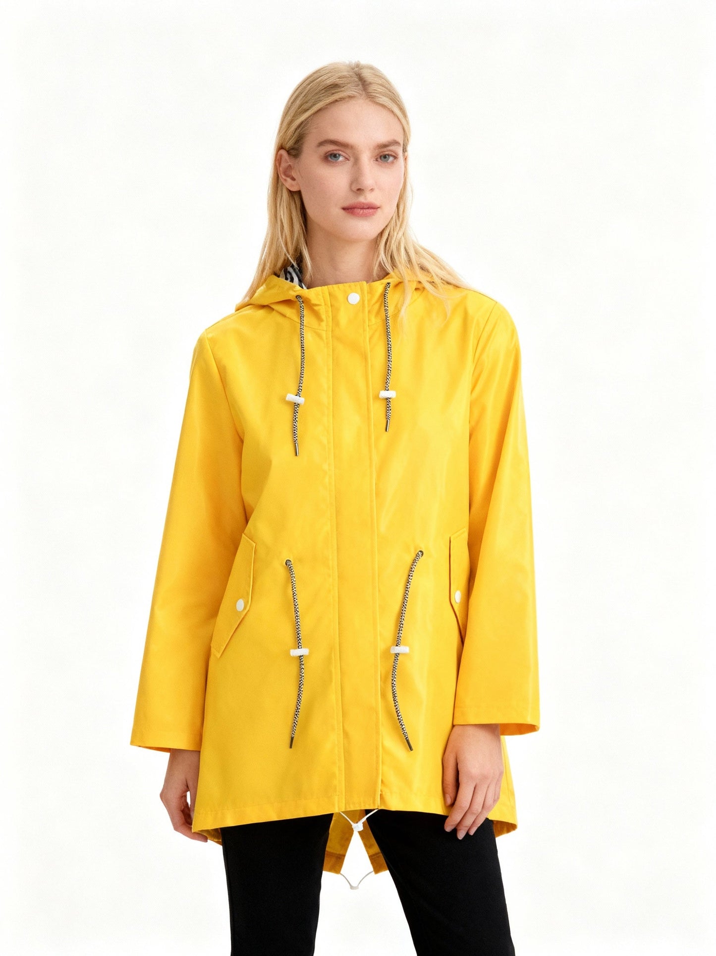 Water-Resistant Coat with Hood