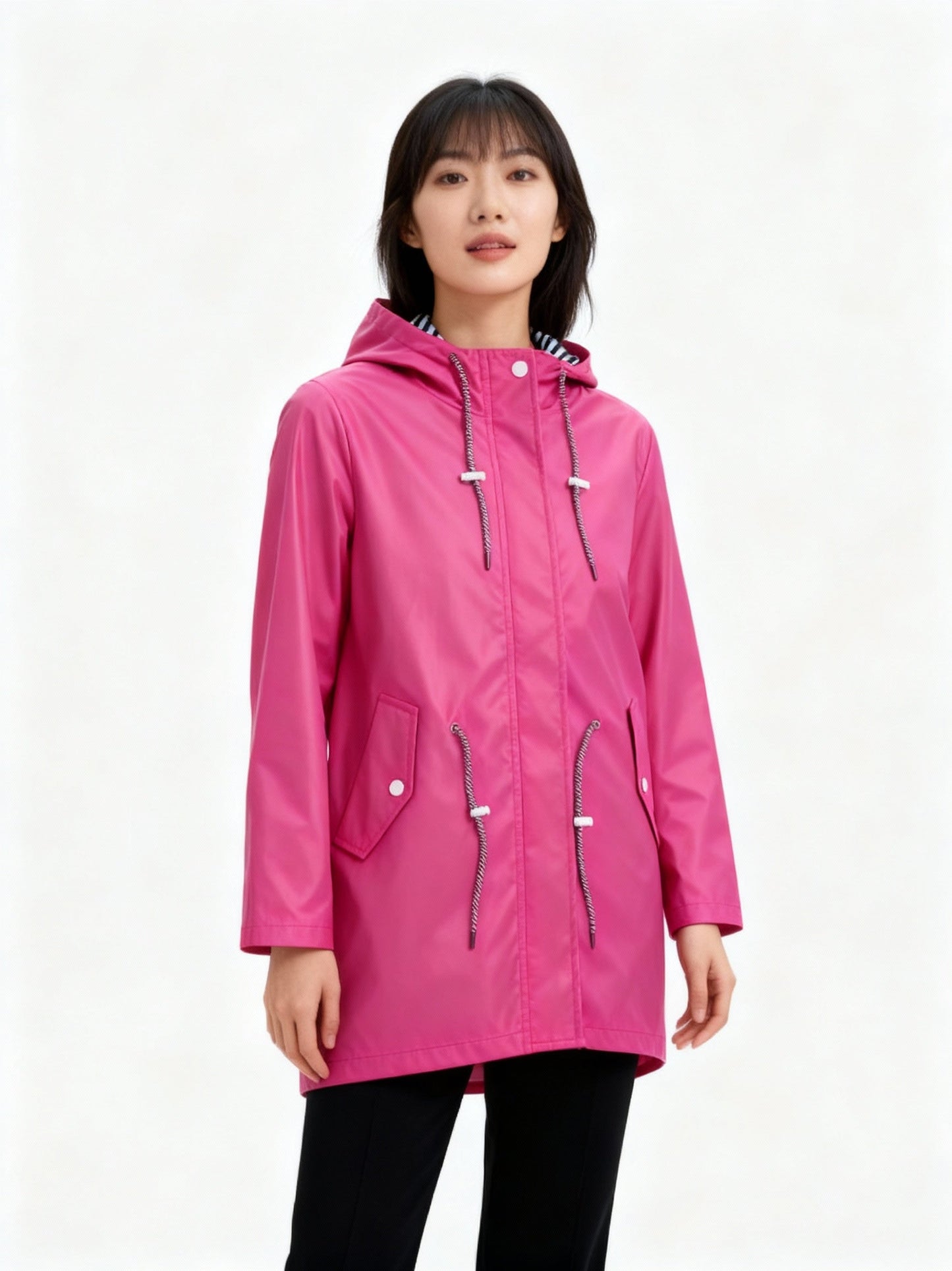 Water-Resistant Coat with Hood