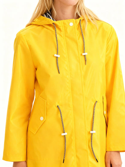 Water-Resistant Coat with Hood
