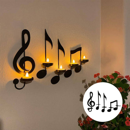Wall Sconce with Black Music Note Design