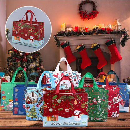 Colorful Holiday Gift Bags with Sturdy Handles - Assorted Designs