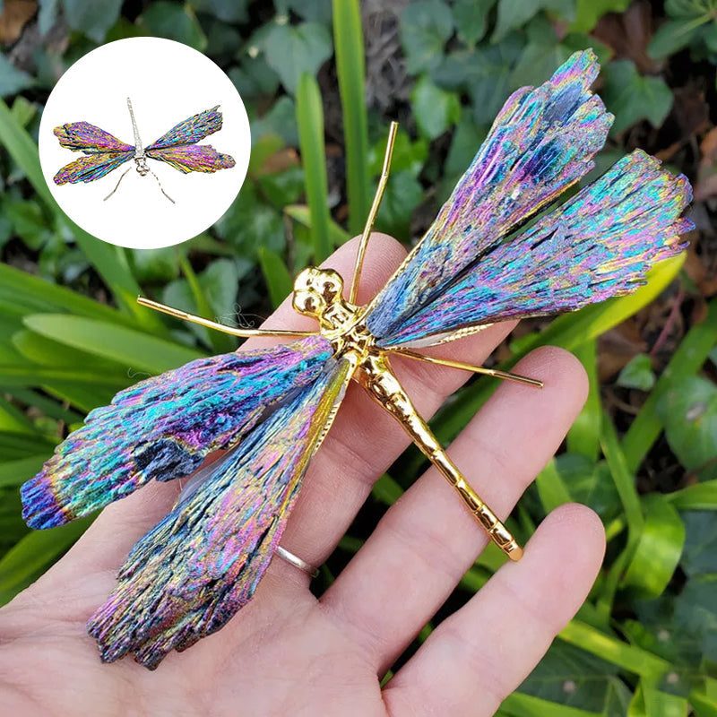 Dragonfly Pendant with Tourmaline and Kyanite Gemstones