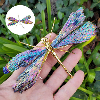 Dragonfly Pendant with Tourmaline and Kyanite Gemstones