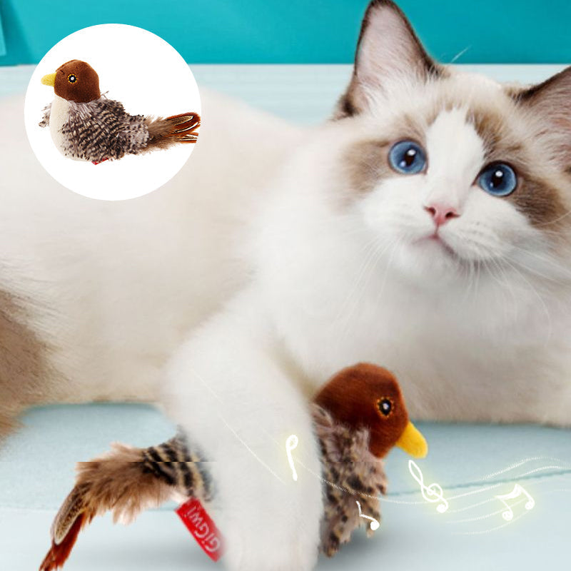 Interactive Chirping Bird Toy for Cats