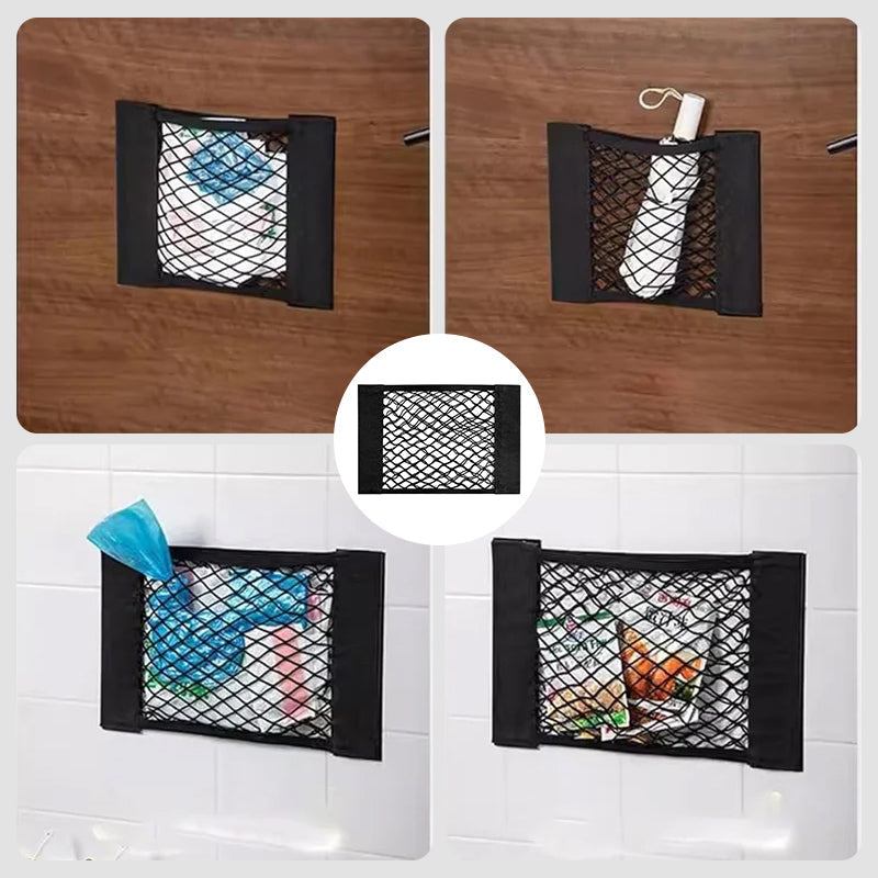 Smart Storage Net for Plastic Bags with Adhesive Tape