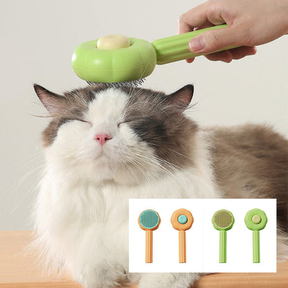 Effortless Pet Grooming Brush with Self-Cleaning Feature