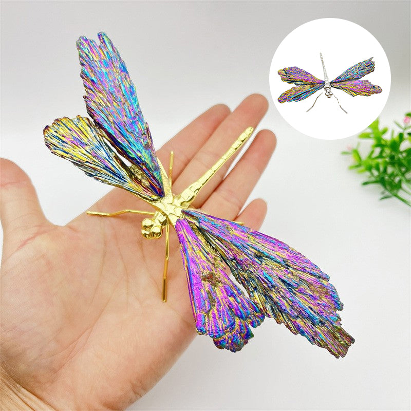 Dragonfly Pendant with Tourmaline and Kyanite Gemstones