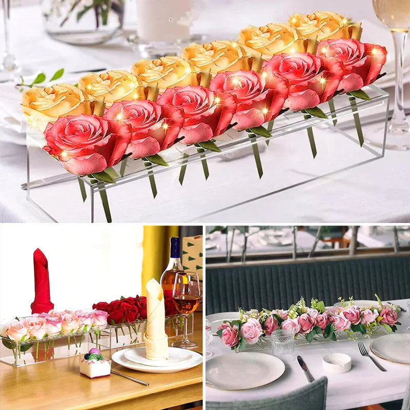 Elegant Acrylic Flower Vase with LED Illumination