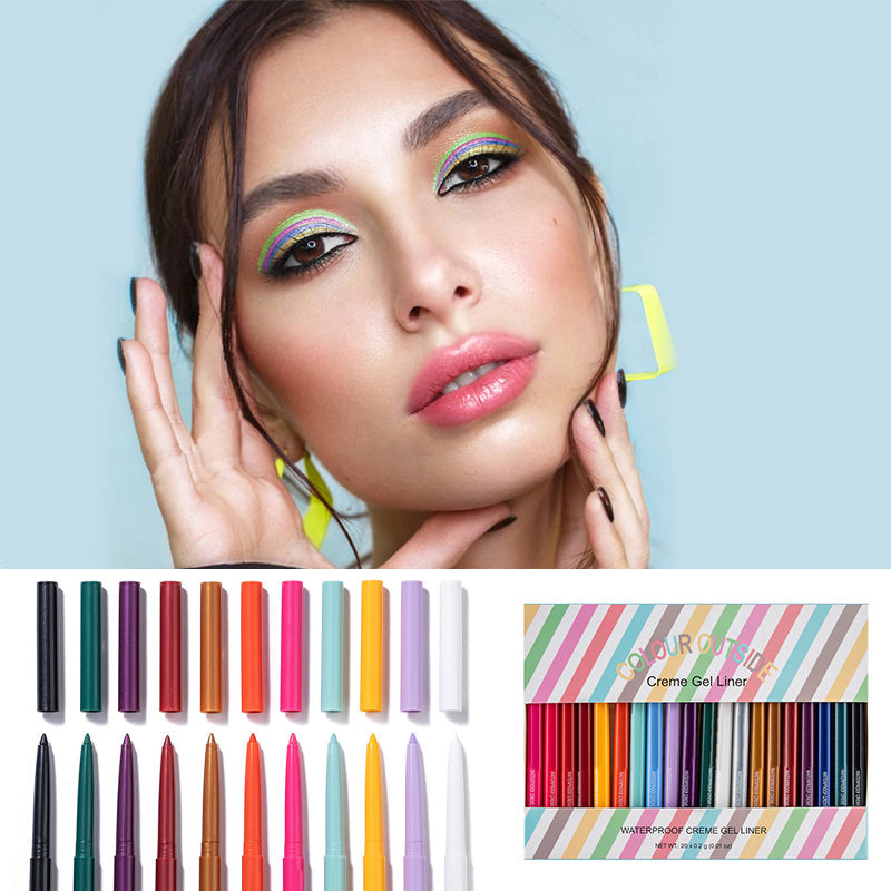 Set of 20 Coloured Eyeliner Pencils