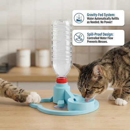 Travel-Friendly Spill-Proof Water Dispenser for Pets – No Power Needed