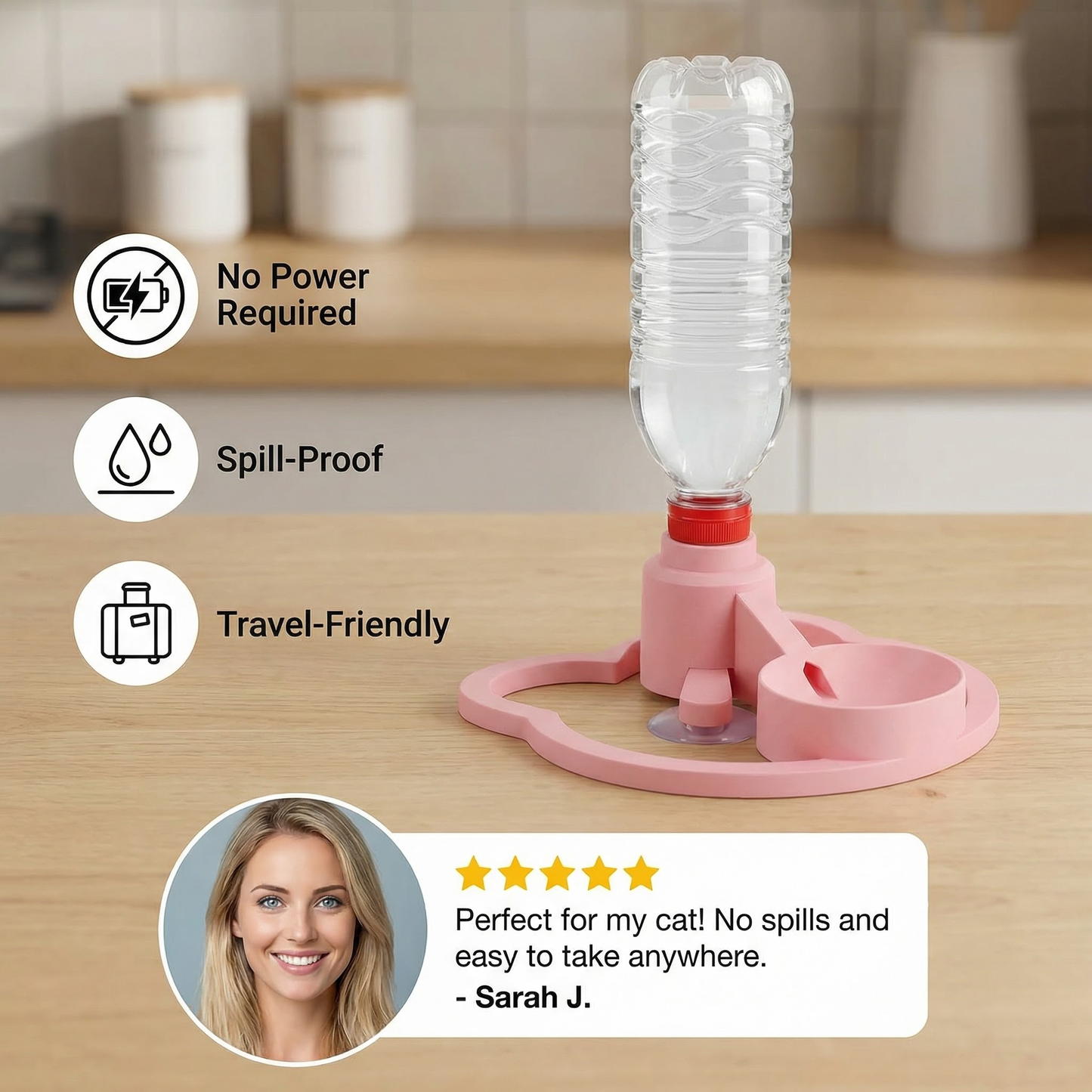 Travel-Friendly Spill-Proof Water Dispenser for Pets – No Power Needed