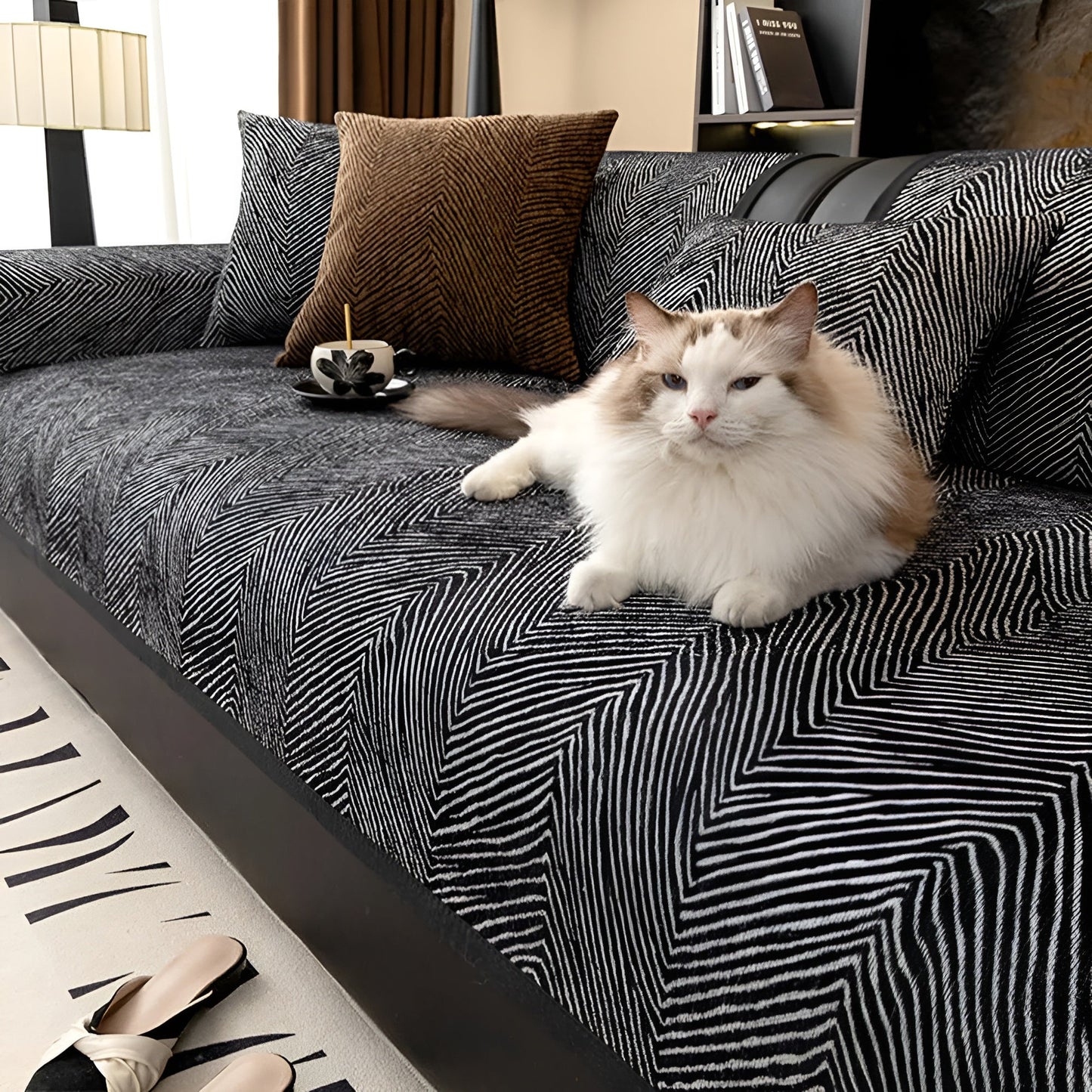 Soft Chenille Sofa Cover – Durable, Easy Care with Tree Pattern