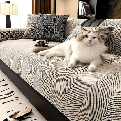 Soft Chenille Sofa Cover – Durable, Easy Care with Tree Pattern