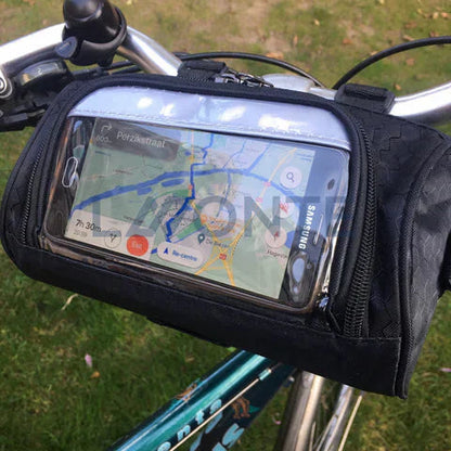 Handlebar Bag with Touchscreen Access | Water-Resistant Design | Secure Velcro Strap