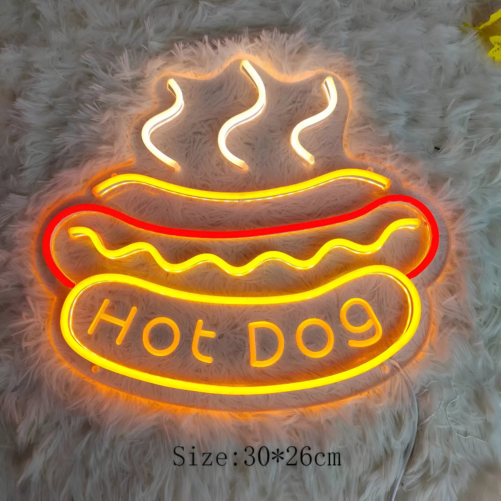 Colorful LED Neon Light for Fast Food – Wall Decor with USB Connection